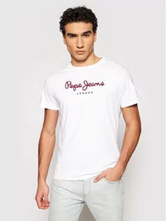 Koszulki męskie - Pepe Jeans T-Shirt Eggo PM500465 Biały Regular Fit - grafika 1