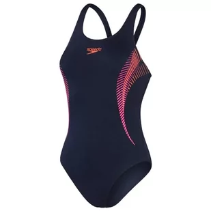 Speedo Damski kostium kąpielowy w dużych rozmiarach, True Navy/Elektryczny Różowy/Wulkaniczny Pomarańczowy, 44 Plus - Stroje kąpielowe - miniaturka - grafika 1