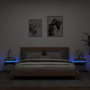 ﻿Szafki nocne z LED, 2 szt., szarość betonu, 40x39x48,5 cm - Szafy i szafki dla dzieci - miniaturka - grafika 1