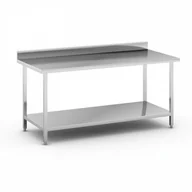 Stoły warsztatowe - B2B Partner Stół roboczy ze stali nierdzewnej z półką, 1800 x 800 x 850 mm WT-C100806 - miniaturka - grafika 1