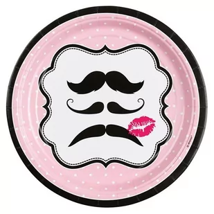 Talerze papierowe jednorazowe Moustache 8 szt. - Naczynia i sztućce jednorazowe - miniaturka - grafika 1