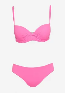 Fuksjowe Komplet Dwuczęściowy Bikini Biustonosz z Metalowym Zapięciem Majtki Typu Figi Vertella - Stroje kąpielowe - miniaturka - grafika 1