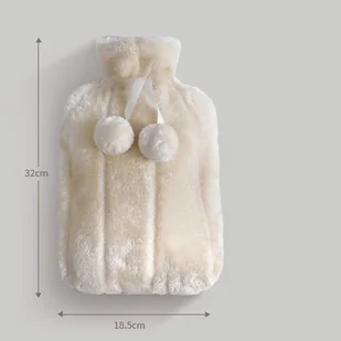 Pluszowy Termofor Na Wodę, Termofor W Sweterku 2L - Beżowy - Termofory - miniaturka - grafika 1