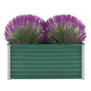 vidaXL Donica ogrodowa z galwanizowanej stali, 100x40x45 cm, zielona - Donice - miniaturka - grafika 1