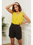Koszulki i topy damskie - Le Monde du Lin Lniany top w kolorze żółtym - miniaturka - grafika 1