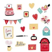 Scrapbooking - Miłosne walentynkowe naklejki mix 18 szt. - miniaturka - grafika 1