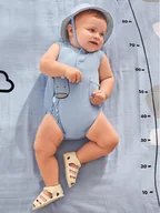 Body dla niemowląt - Mayoral Body dziecięce 1617 Błękitny Regular Fit - miniaturka - grafika 1