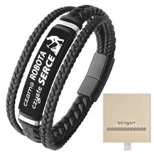 Bransoletka męska z grawerem dla Górnika czarna sk - Bransolety męskie Bransoletka męska z grawerem dla Górnika czarna sk - Bransolety męskie - miniaturka - grafika 1