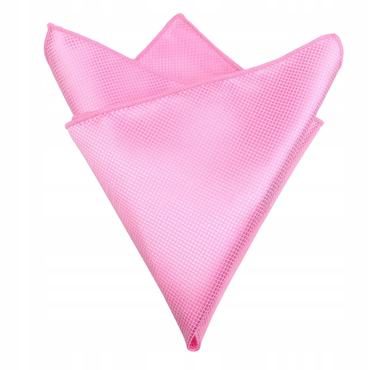 Poszetka męska w drobną kratkę - różowa