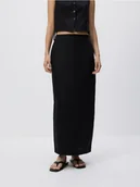 Spódnice - Reserved - Bawełniana spódnica midi - czarny - miniaturka - grafika 1