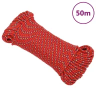 Żeglarstwo - vidaXL Linka żeglarska, czerwona, 3 mm, 50 m, polipropylen - miniaturka - grafika 1