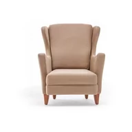 Fotele - Beżowy fotel typu uszak Lola Brejer – Artie - miniaturka - grafika 1