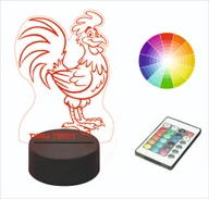 Lampy stojące - Lampka nocna LED imię grawer KOGUT KURA - miniaturka - grafika 1