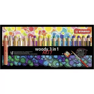 Stabilo Kredki Woody Arty 3w1 18 kol + temperówka STABILO - Przybory szkolne - miniaturka - grafika 2
