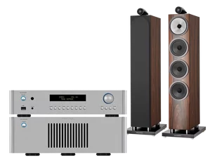 Rotel RC-1572 MkII (srebrny) + RB-1582 MkII (srebrny) + 702 S3 (mokka) - Zestawy stereo - miniaturka - grafika 1