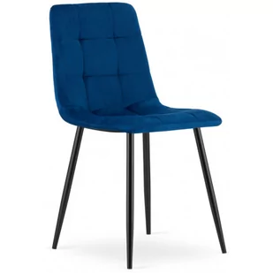 Niebieskie welurowe krzesło do stołu - Fabiola 4X - Krzesła - miniaturka - grafika 1