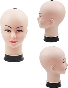 zestaw 3 główek do peruk - Głowa dekoracyjna 28 cm - Głowa kobiety na witrynę sklepową - Głowa manekina bez włosów - Głowa manekina na witrynę sklepową do prezentacji kapeluszy/okularów - Głowa damska do peruk - 3 sztuki - Manekiny wystawowe - miniaturka - grafika 1