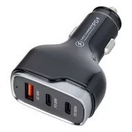 Akcesoria do smartwatchy - Ładowarka samochodowa USB QC 3.0 18W + 2x Typ C PD 100W+30W CC53-2C1A (Total 138W) - miniaturka - grafika 1