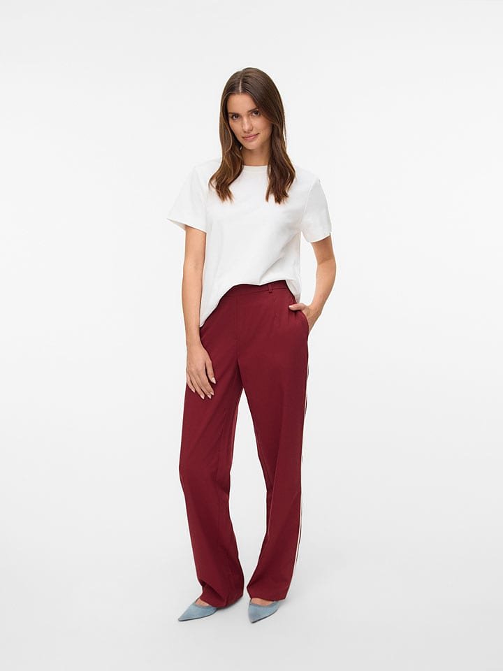 Vero Moda Spodnie w kolorze bordowym