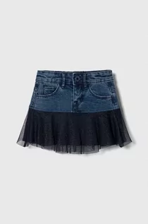 Sukienki i spódniczki dla dziewczynek - Desigual spódnica jeansowa kolor niebieski mini prosta - grafika 1