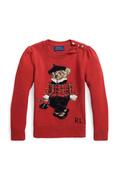 Swetry dla dziewczynek - Polo Ralph Lauren sweter bawełniany dziecięcy kolor czerwony - miniaturka - grafika 1