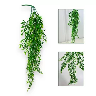 GIRLANDA Z LIŚCI RUSKUSU, ZWIS RUSKUS 80 CM KOLOR ZIELONY - Sztuczne kwiaty - miniaturka - grafika 1