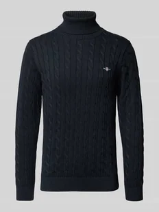 Sweter z dzianiny z prążkowanymi wykończeniami - Swetry męskie Sweter z dzianiny z prążkowanymi wykończeniami - Swetry męskie - miniaturka - grafika 1