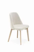 Krzesła - Flavio 1 krzesło tapicerowane ecru nogi dąb sonoma - miniaturka - grafika 1