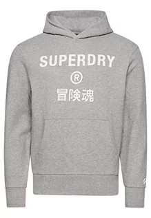 Bluzy męskie - Superdry Męska bluza z kapturem, Szary Marl, XL - grafika 1