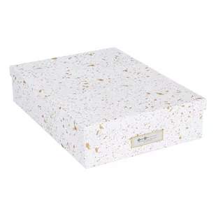 Pudełko w biało-złotym kolorze Bigso Box of Sweden Oskar - Akcesoria na biurko - miniaturka - grafika 1