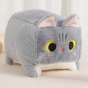 Maskotki i pluszaki - MASKOTKA KOT KWADRAT PODUSZKA PRZYTULANKA KOTEK SZARY - miniaturka - grafika 1