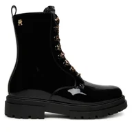 Botki damskie - Trzewiki Tommy Hilfiger T4A5-34026-0775 D Czarny - miniaturka - grafika 1