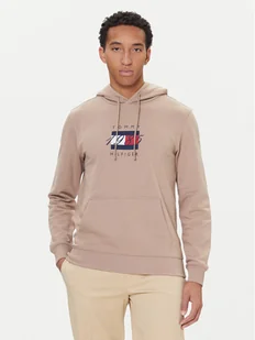 Tommy Hilfiger Bluza Linear Flag MW0MW41332 Beżowy Regular Fit - Bluzy męskie - miniaturka - grafika 1