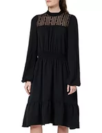 Sukienki - ONLY Women's ONLMETTE LS LACE Neck Dress WVN CS sukienka, czarna, M - miniaturka - grafika 1