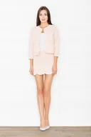 Komplety bielizny - Damski WYGODNY KOMPLET Krótki żakiet i prosta spódnica mini różowy L - miniaturka - grafika 1