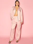 Piżamy damskie - Victoria's Secret Satynowa piżama z długim rękawem - miniaturka - grafika 1