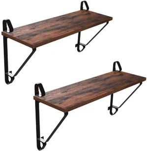 Komplet 2 brązowych półek wiszących do kuchni B7-N40 - Meble kuchenne - miniaturka - grafika 1