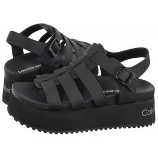 Sandały Platform Buckle Rubber Mg Mtl Triple Black YW0YW01513 0GT (CK509-b) Calvin Klein - Sandały damskie - miniaturka - grafika 1