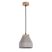 Lampy sufitowe - Britop LAMPA wisząca TRISTAN 1939174 betonowa OPRAWA loftowy zwis szary drewno - miniaturka - grafika 1