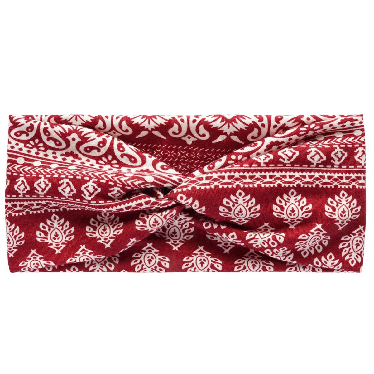 Opaska na Głowę Czerwona Szeroka do Włosów Kwiaty Supeł Elastyczna Wygodna