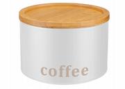 Pojemniki kuchenne - POJEMNIK METALOWY do kuchni na kawę COFFEE biały - miniaturka - grafika 1