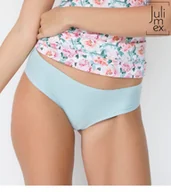 Komplety bielizny - Figi Damskie Bezszwowe Simple Julimex Turkusowe  L - miniaturka - grafika 1