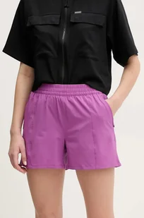 Columbia szorty outdoorowe Endless Strand kolor fioletowy gładkie high waist 2119234 - Spodnie sportowe damskie - miniaturka - grafika 1