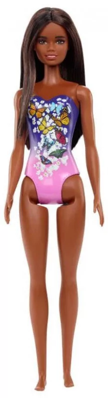 Mattel, Lalka Barbie Plażowa w fioletowo-różowym kostiumie