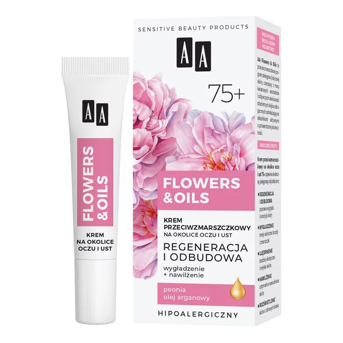 Flowers&Oils 75+ Odbudowa krem przeciwzmarszczkowy na okolice oczu i ust 15 ml