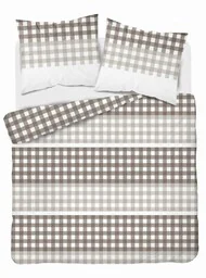 Detexpol Pościel satynowa 220x200 beżowa kratka 4914 B Home Satin 80 - Pościel Detexpol Pościel satynowa 220x200 beżowa kratka 4914 B Home Satin 80 - Pościel - miniaturka - grafika 1