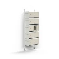 Szafki na buty - Szafka na buty ENTRY, moduł podstawowy, naścienna, 10 metalowych drzwi, 1800x600x300 mm, biały/szary - miniaturka - grafika 1