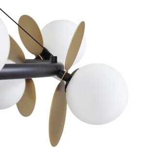 Lampa wisząca Lucande LED Pallo, 12-punktowa, czarny/złoty, szkło - Lampy sufitowe - miniaturka - grafika 3