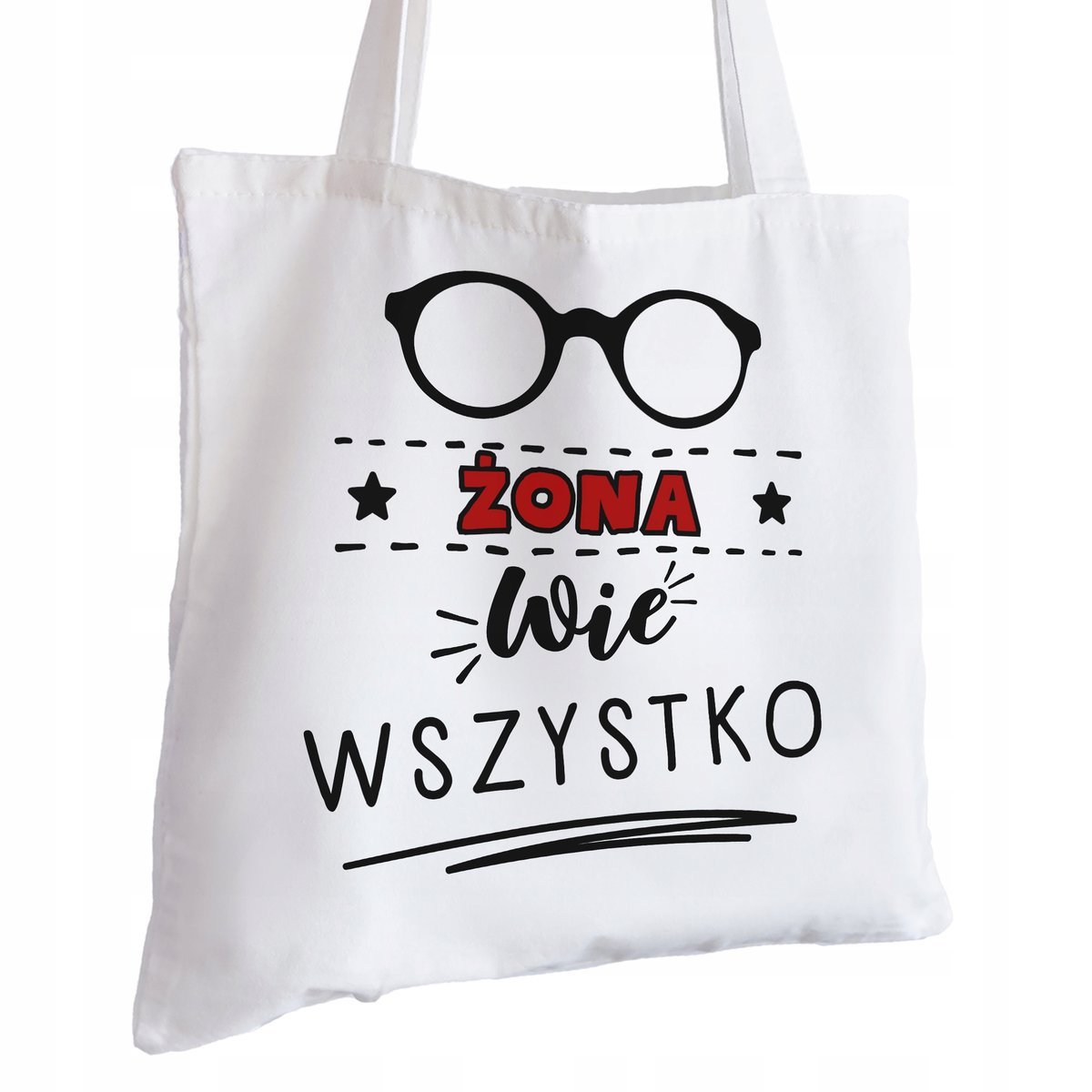 Torba Bawełniana biała dla Żony Na Prezent ekologiczna Trwały Nadruk