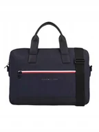 Torby sportowe - TORBA NA LAPTOPA 14" TOMMY HILFIGER TH SKÓRA ELEGANCKA NESESER GRANATOWY - miniaturka - grafika 1